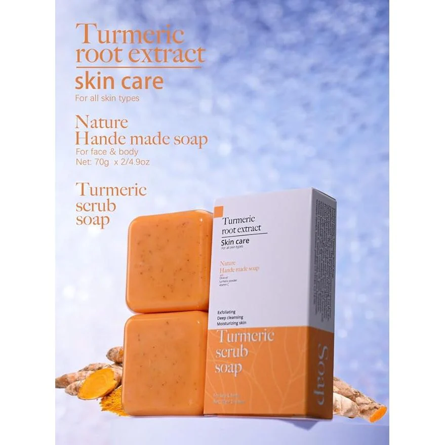 Nature Handmade Turmeric Scrub Soap - 140g - Image 4