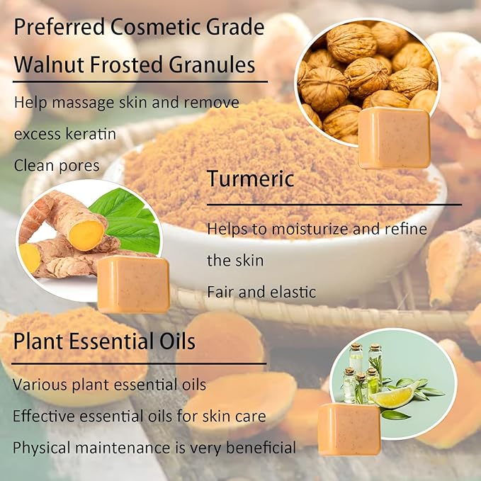 Nature Handmade Turmeric Scrub Soap - 140g - Image 6