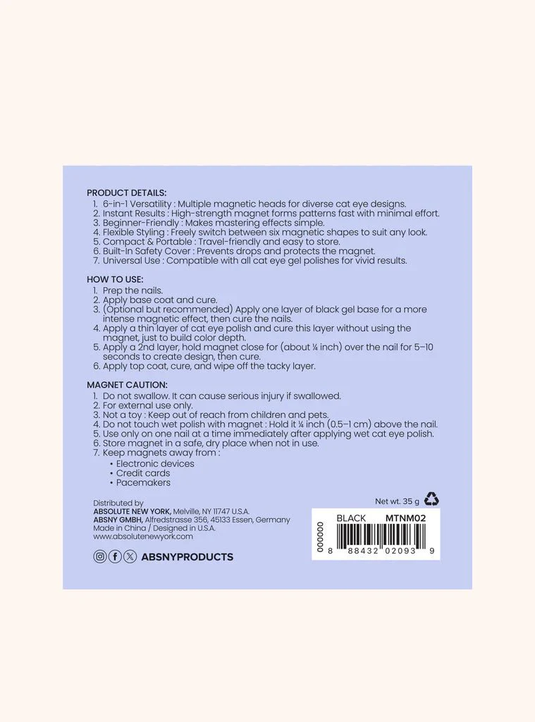 Absolute New York 6-in-1 Nail Art Magnet Tool - Image 2
