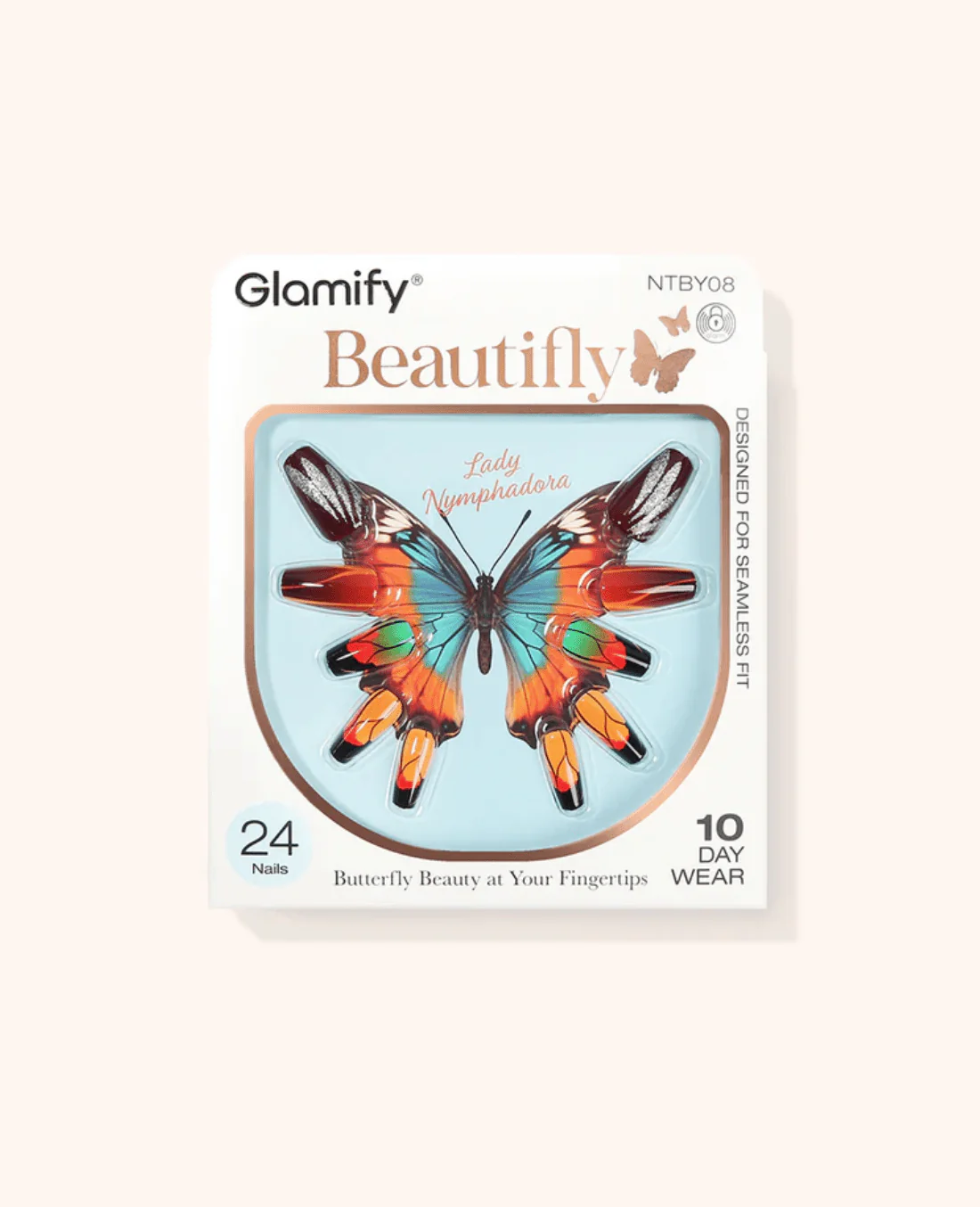 Absolute New York Beautifly Press-On Nails - Coffin Medium - Image 22