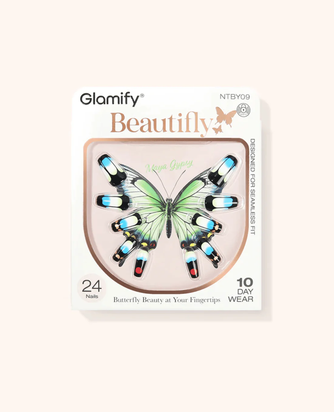 Absolute New York Beautifly Press-On Nails - Coffin Medium - Image 25