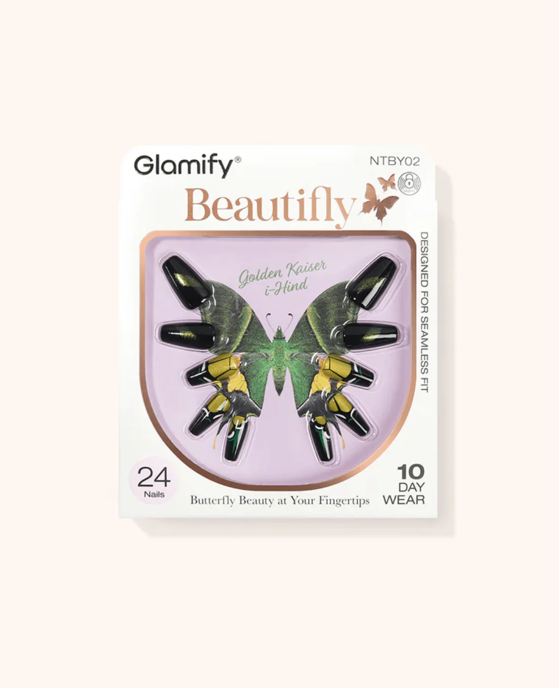 Absolute New York Beautifly Press-On Nails - Coffin Medium - Image 4