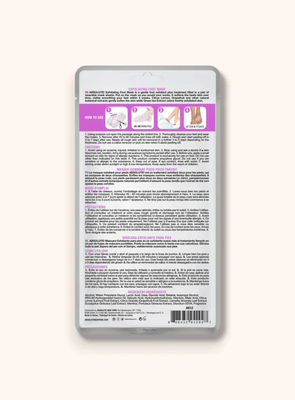 Absolute New York Exfoliating Foot Mask - Image 2