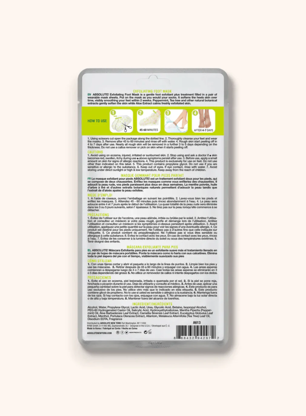 Absolute New York Exfoliating Foot Mask - Image 4