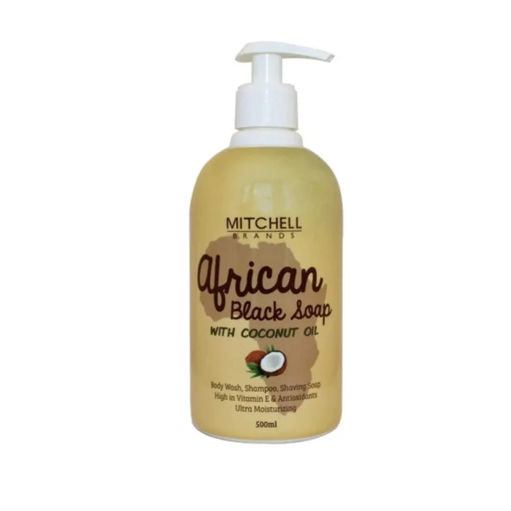 African Black Liquid Soap with Coconut Oil – 500ml