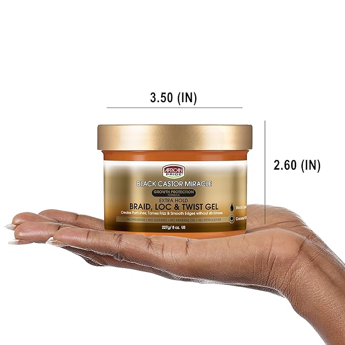 African Pride Black Castor Miracle Extra Hold Gel - 8 oz - Image 5