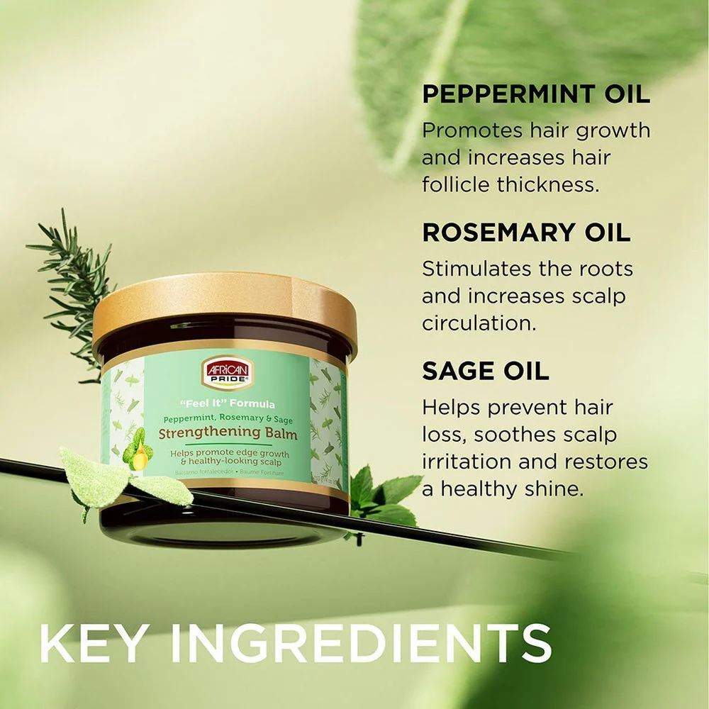 African Pride FEEL IT Strengthening Balm β Herbal Scalp & Hair Treatment β 4 oz - Image 4