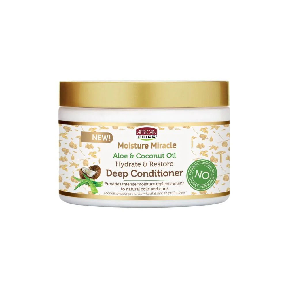 African Pride Moisture Miracle Aloe and Coconut Oil Deep Conditioner - 12 oz