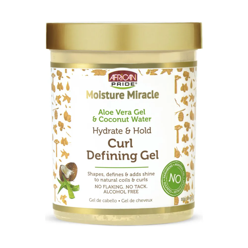 African Pride Moisture Miracle Aloe & Coconut Water Curl Defining Gel – 18 oz