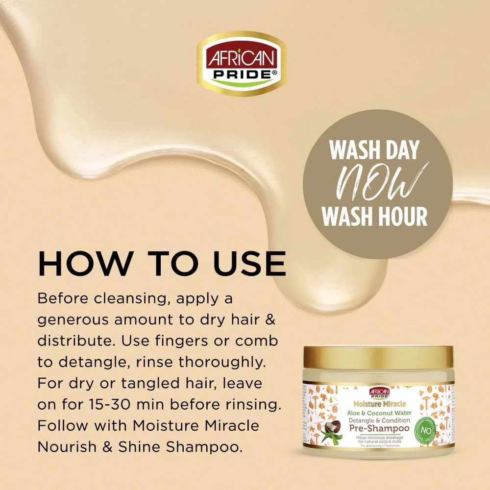 African Pride Moisture Miracle Aloe and Coconut Water Pre-Shampoo - 12 oz - Image 3