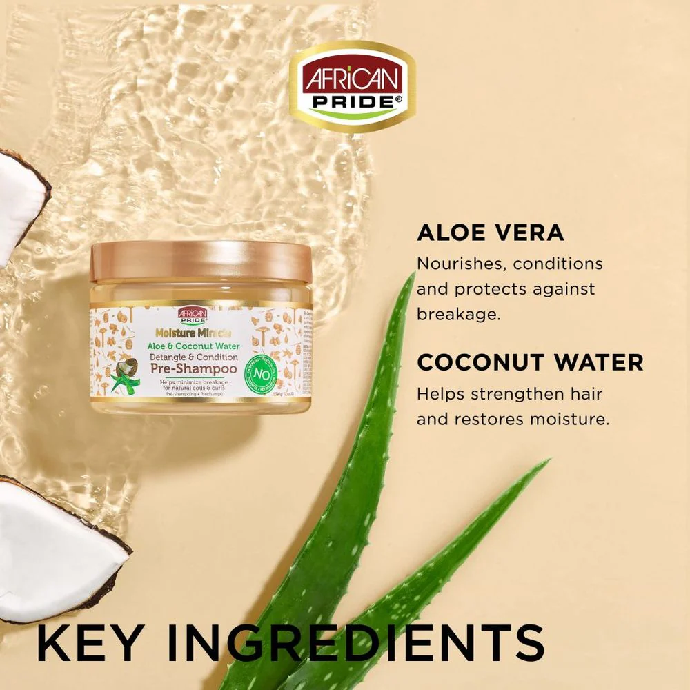 African Pride Moisture Miracle Aloe and Coconut Water Pre-Shampoo - 12 oz - Image 4