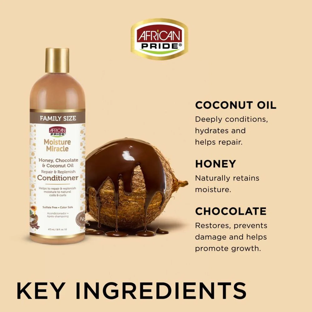 African Pride Moisture Miracle Shampoo & Conditioner - 16oz - Image 10