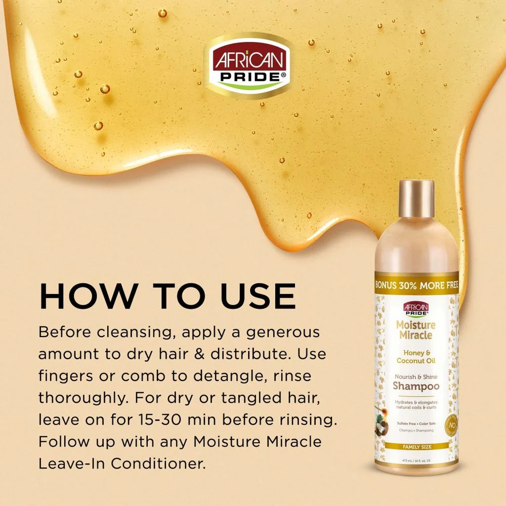 African Pride Moisture Miracle Shampoo & Conditioner - 16oz - Image 4