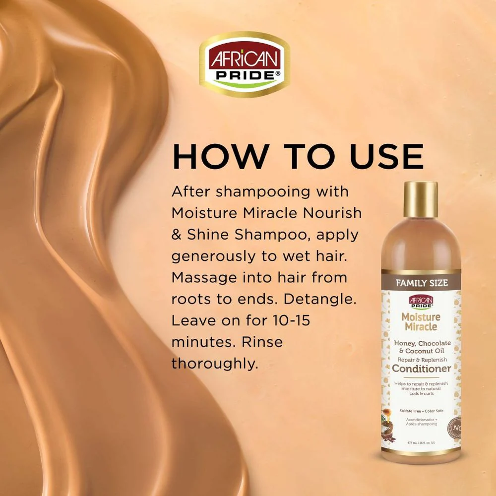 African Pride Moisture Miracle Shampoo & Conditioner - 16oz - Image 9