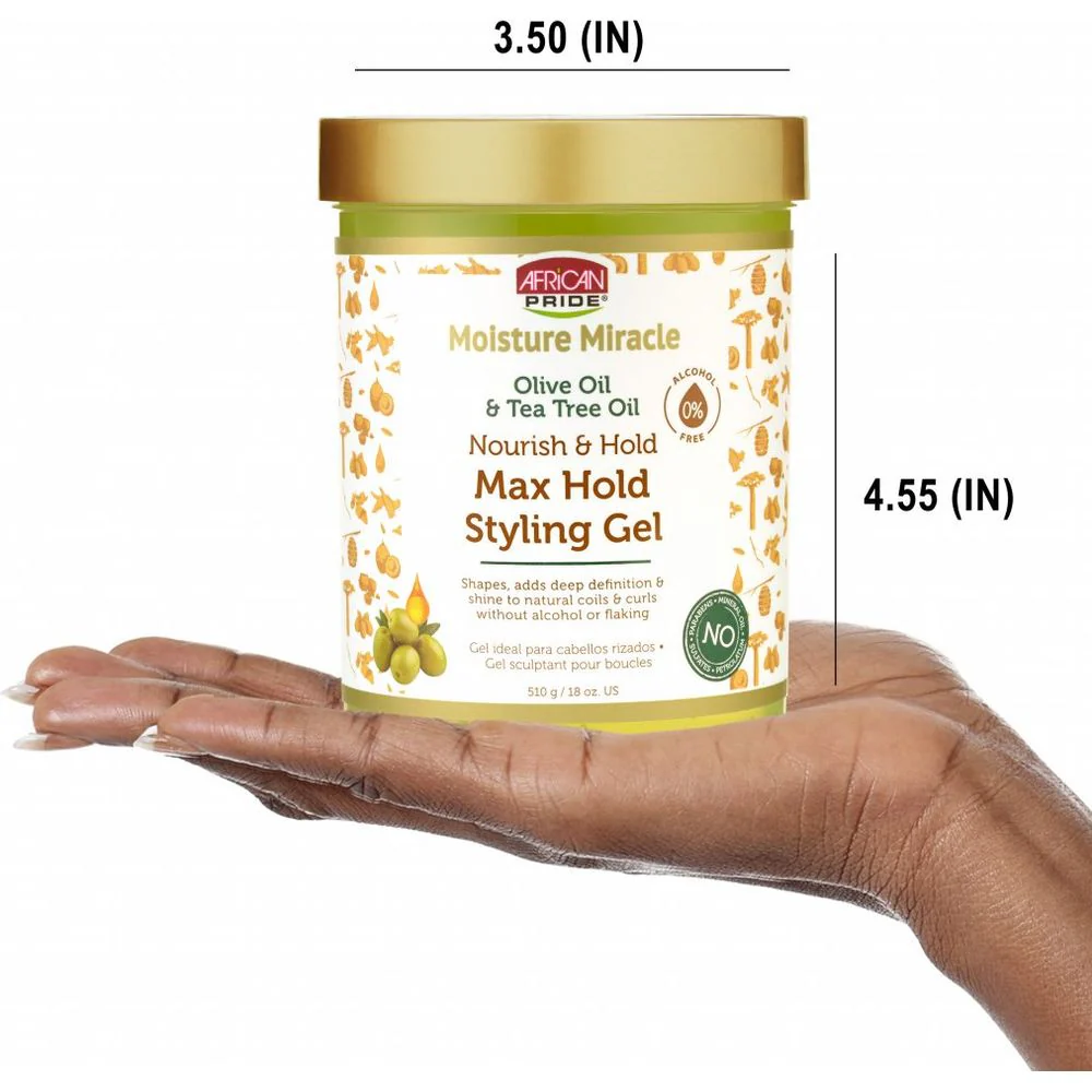 African Pride Moisture Miracle Olive Oil & Tea Tree Styling Gel – 18 oz - Image 6