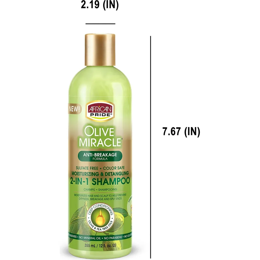 African Pride Olive Miracle Anti-Breakage 2-in-1 Shampoo and Conditioner - 12 fl oz - Image 5