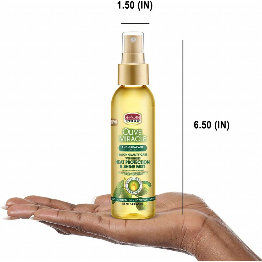 African Pride Olive Miracle Heat Protectant and Shine Mist - 4 fl oz - Image 5