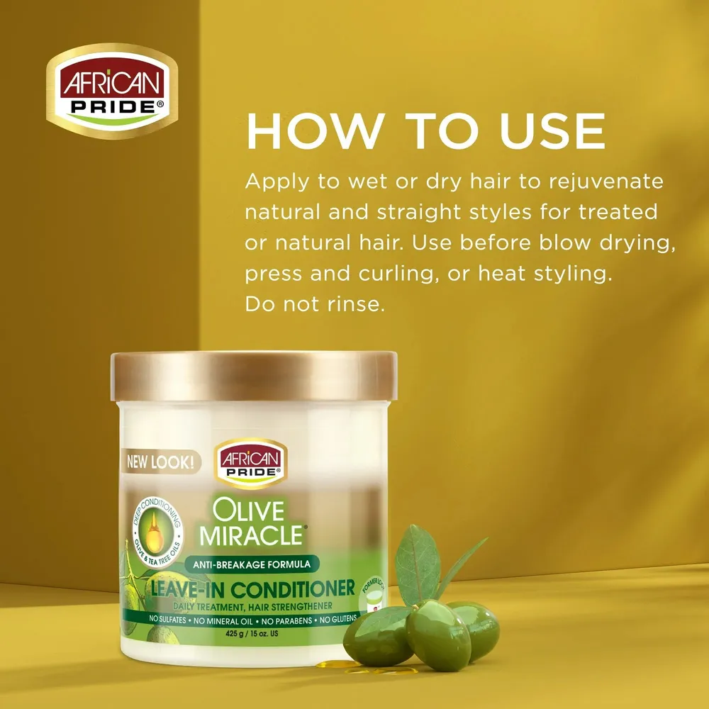 African Pride Olive Miracle Leave-In Conditioner - 12 oz and 15 oz - Image 6