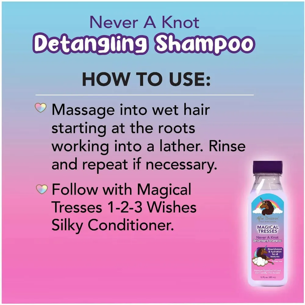 Afro Unicorn Never A Knot Shampoo & Conditioner – 12 fl oz - Image 3