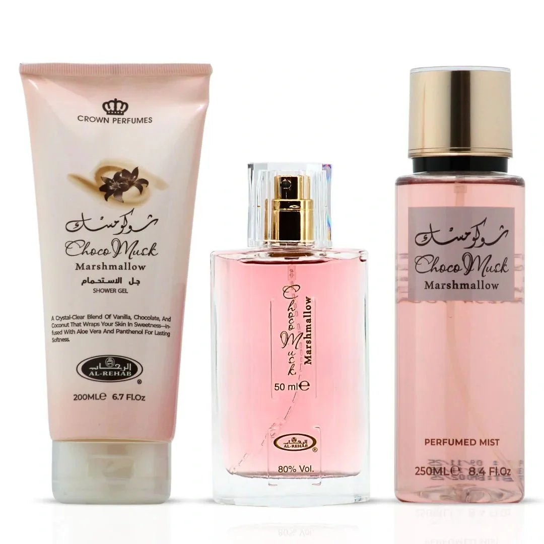 Al Rehab Choco Musk 3-Piece Perfume Gift Set - Image 2