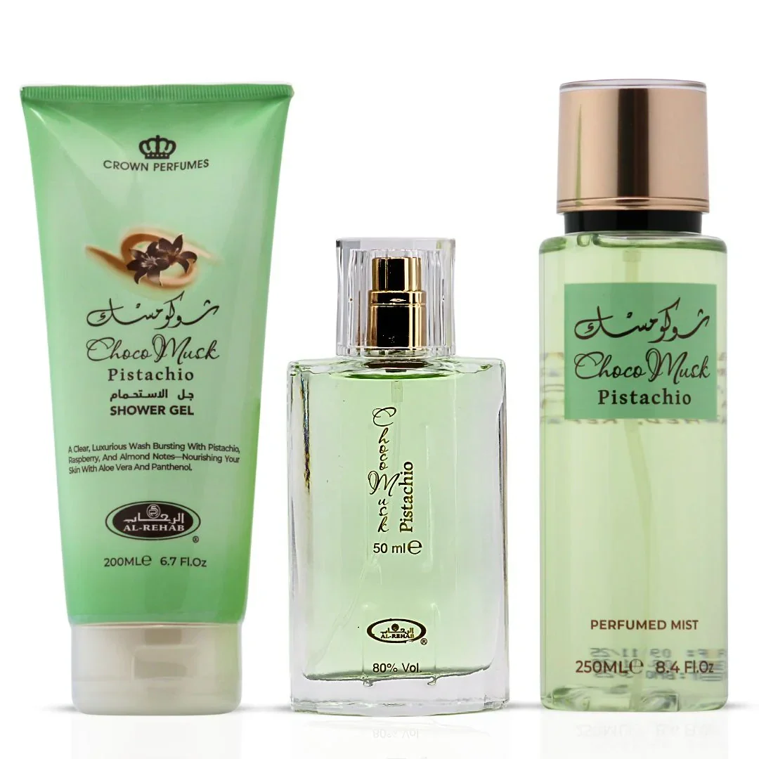 Al Rehab Choco Musk 3-Piece Perfume Gift Set - Image 3