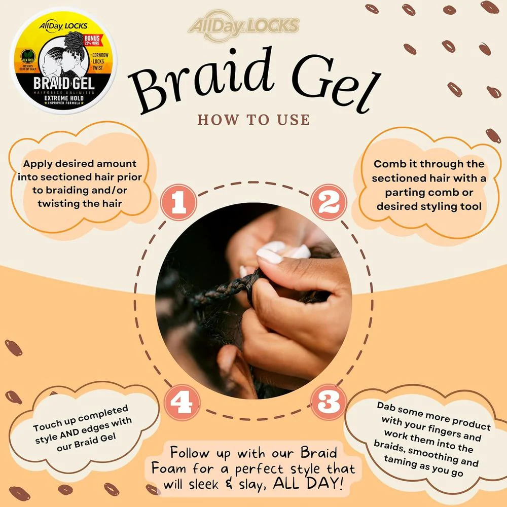 All Day Locs Braid Gel - Extreme Hold - Image 8