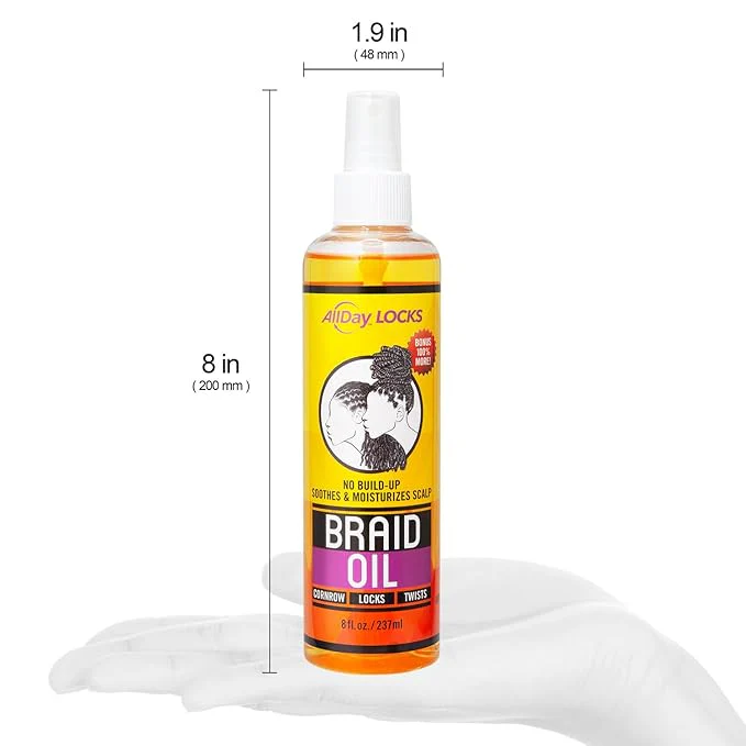 AllDay Locks Braid Oil – Moisturize & Strengthen 8oz - Image 3