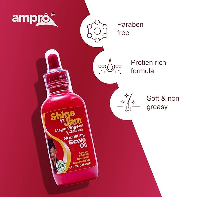 Ampro Shine n Jam Hair Oil - Nourishing Scalp and Hair Treatment Drops 4 oz - Image 7