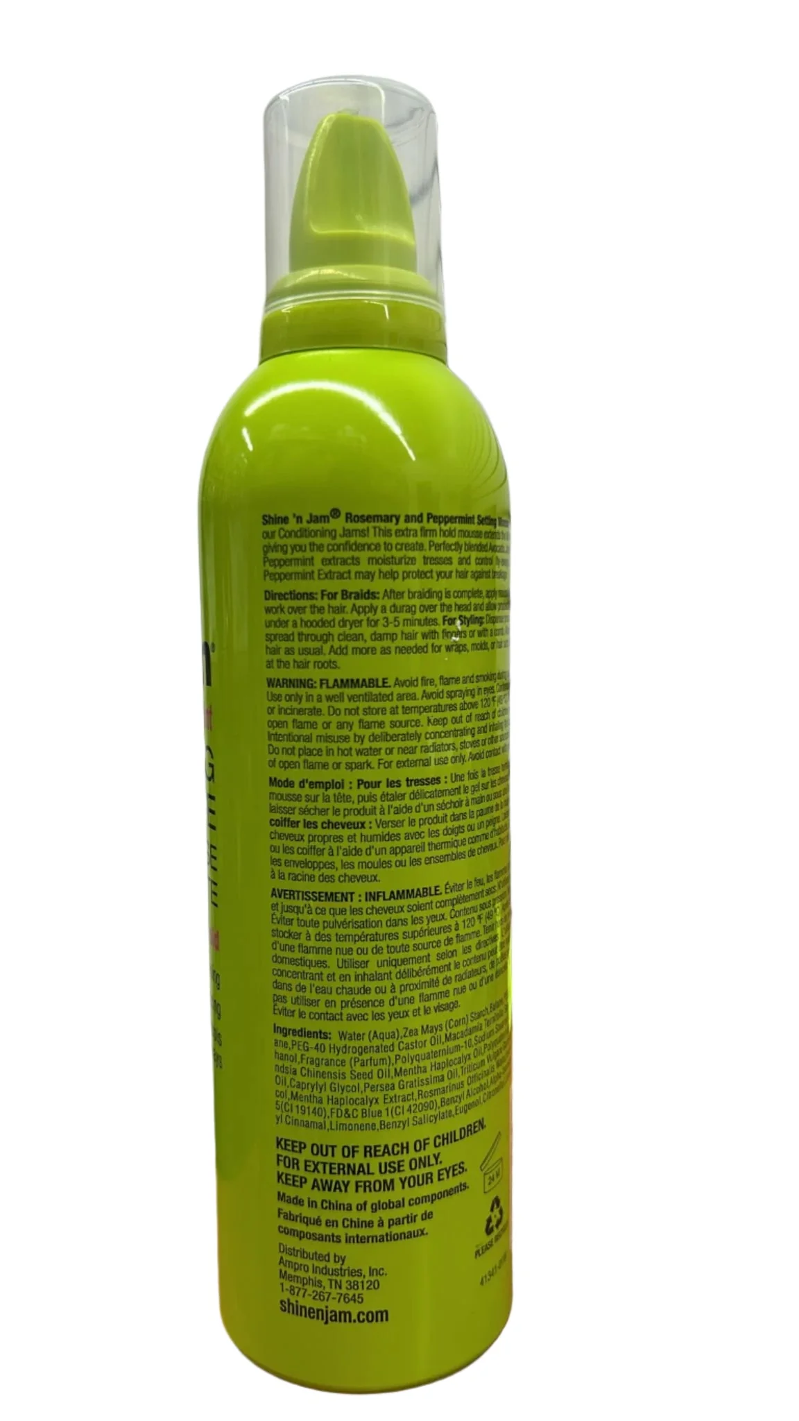 Ampro Shine N Jam Setting Mousse Firm & Extra Hold – 12oz - Image 5