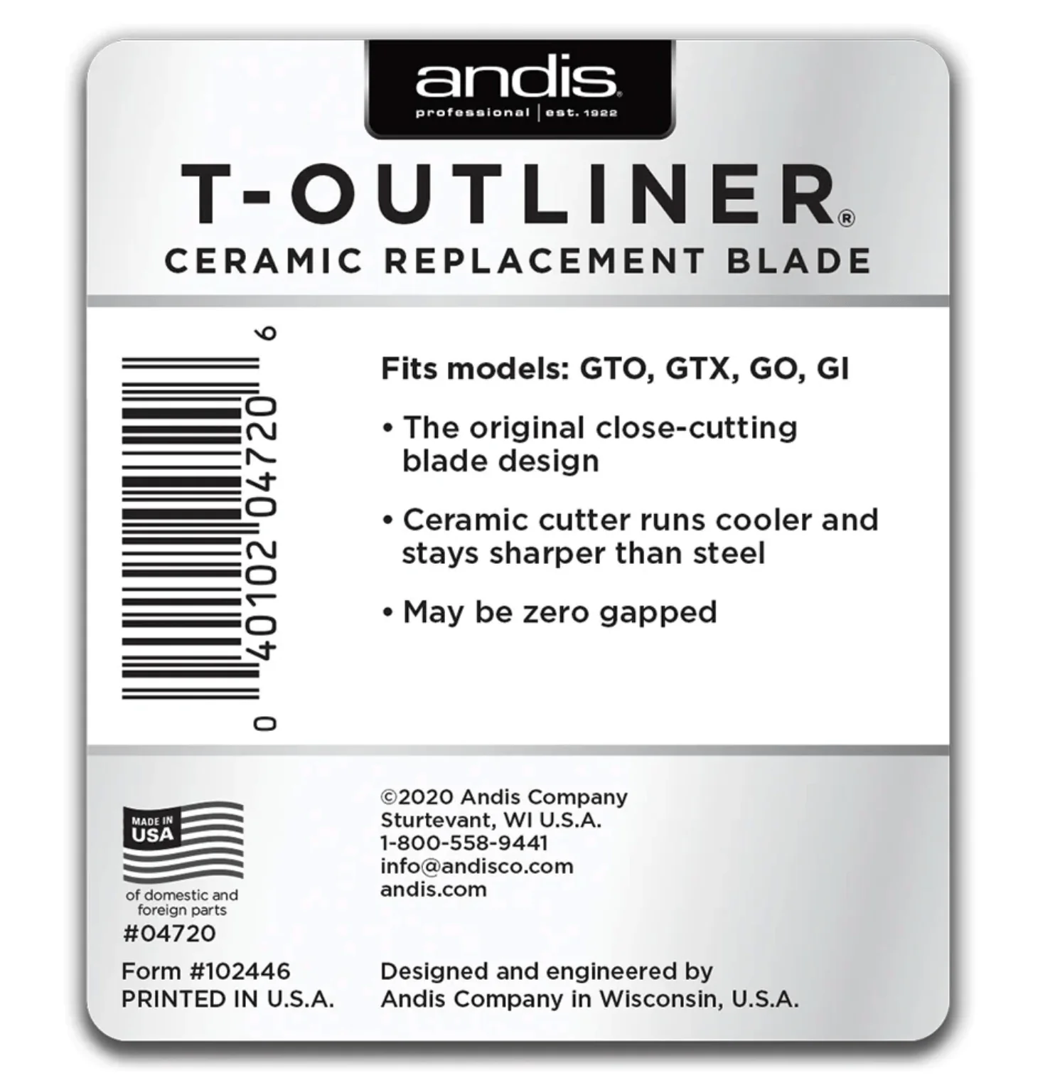 Andis T-Outliner Replacement Blade – Steel/Ceramic - Image 6