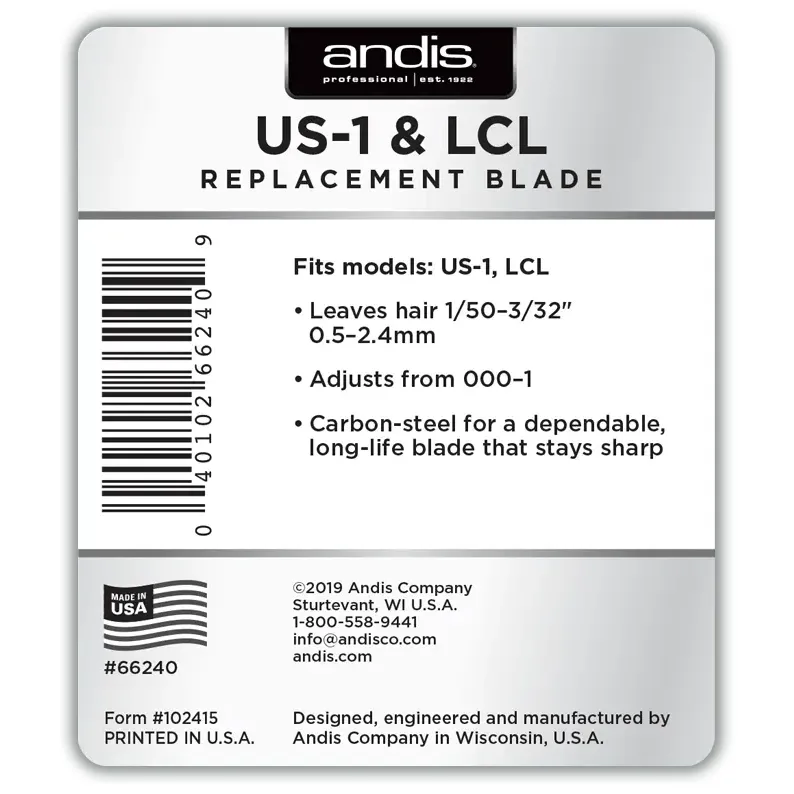 Andis US-1 & LCL – Dual-Compatible Replacement Blade - Image 2