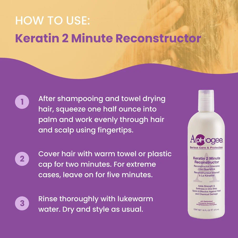Aphogee Two Minute Intensive Keratin Reconstructor – 16oz & 8oz - Image 5