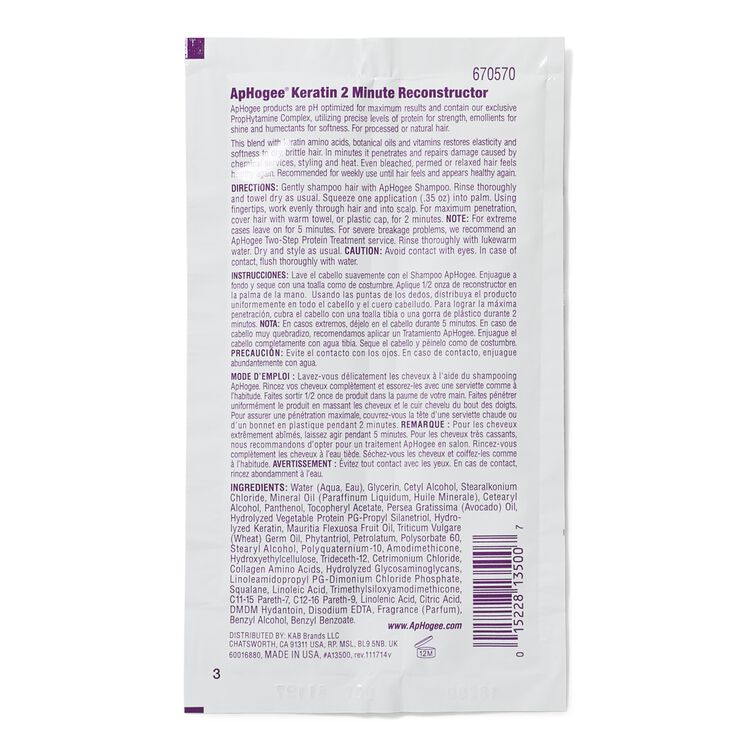 ApHogee Two Minute Keratin Reconstructor – 0.75 oz - Image 2