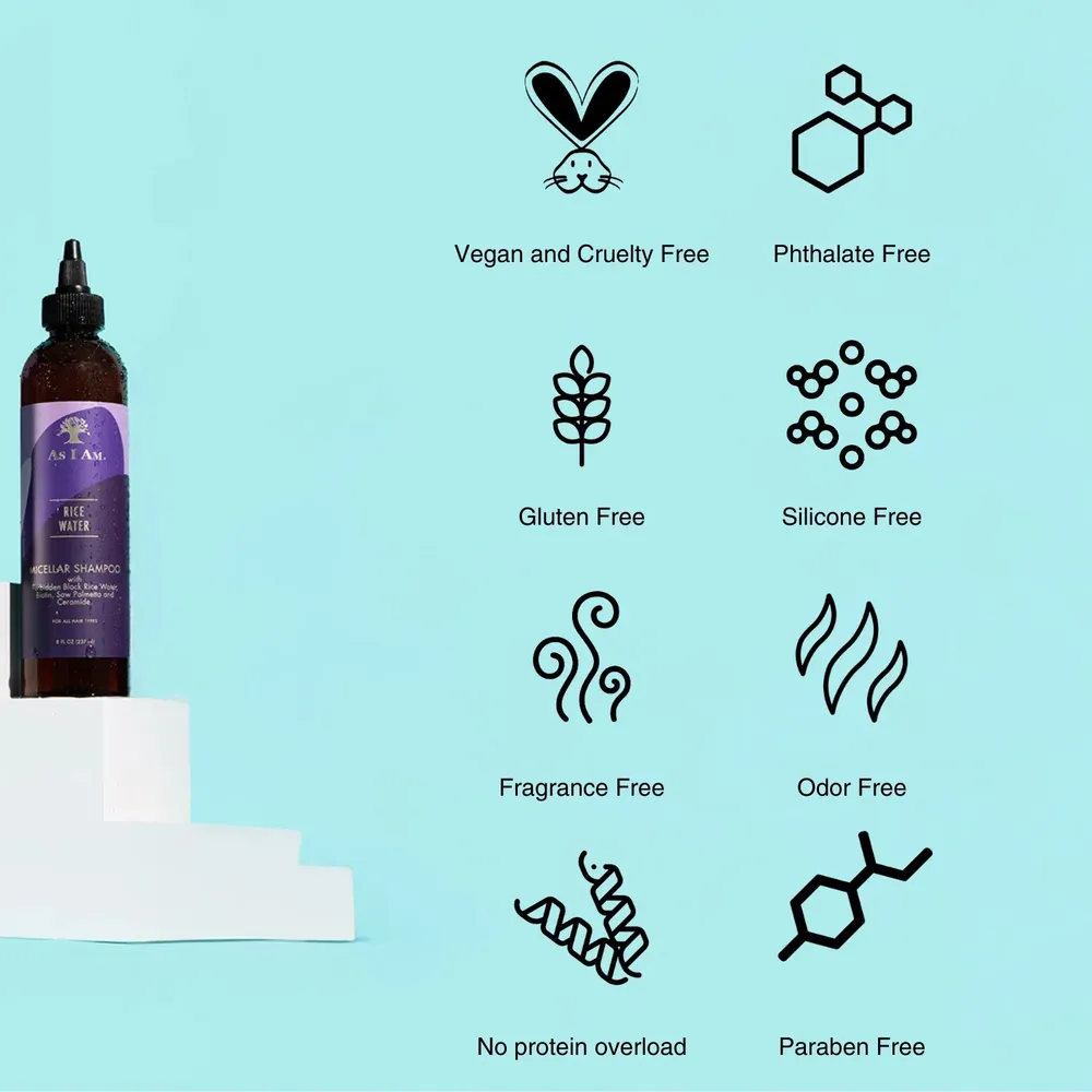 As I Am Rice Water Shampoo & Conditioner β 8 oz - Image 7