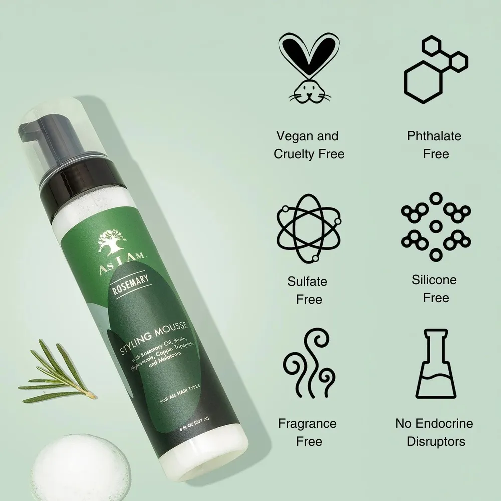 As I Am Rosemary Curl Hair Mousse – 8 fl oz - Image 7