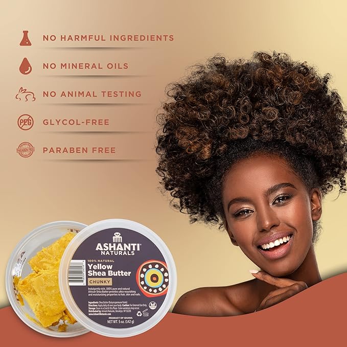 Ashanti African Chunky Shea Butter Hair Treatment - Yellow - 5 oz & 10 oz - Image 5