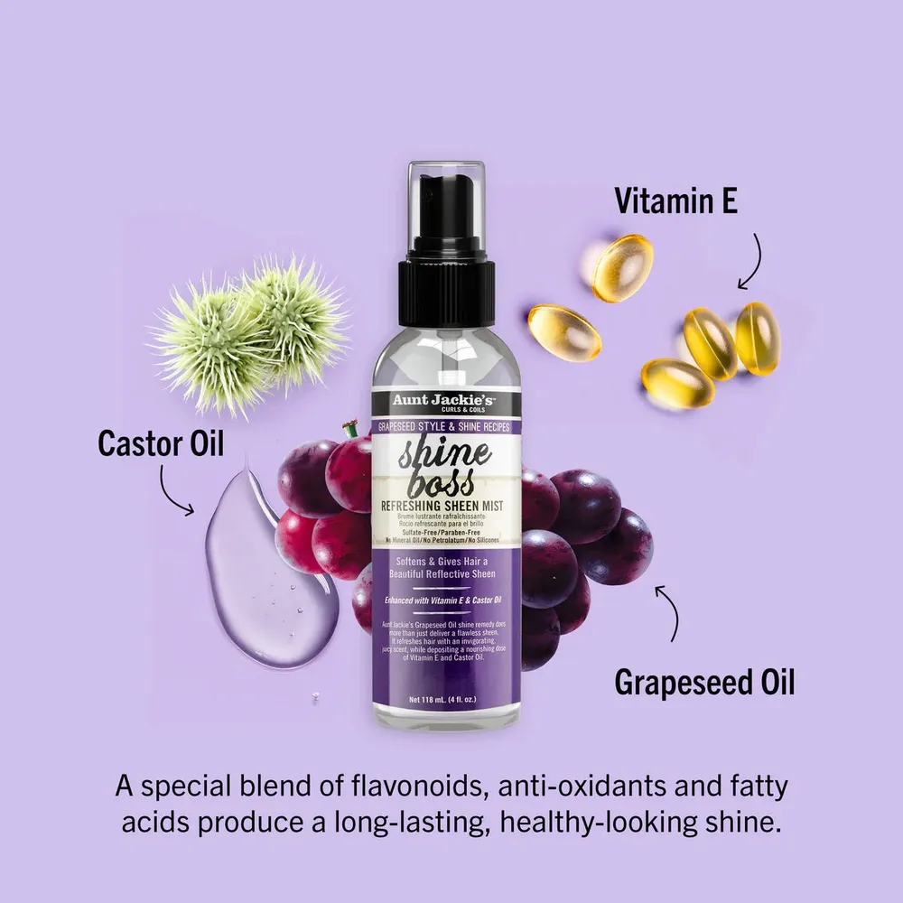 Aunt Jackie’s Grapeseed Shine Boss Sheen Mist - 4 oz - Image 4