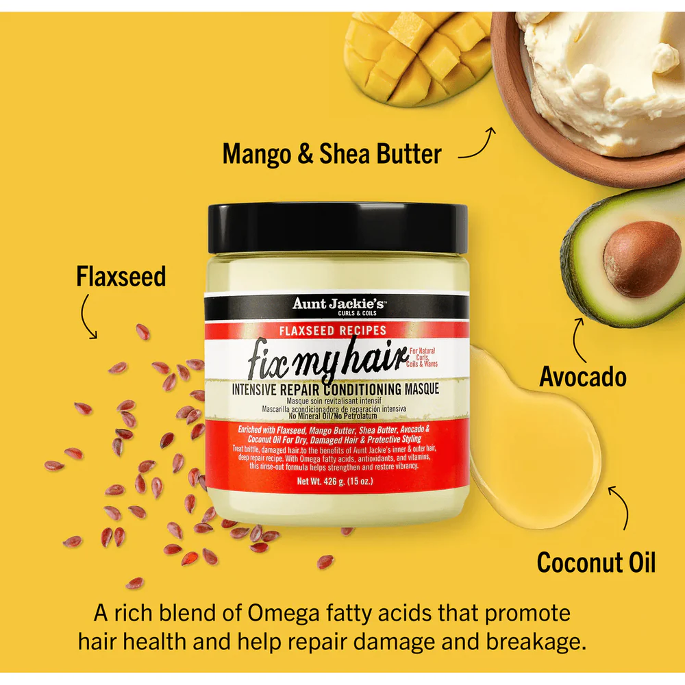 Aunt Jackie’s Fix My Hair Intensive Repair Masque - 15 oz - Image 3