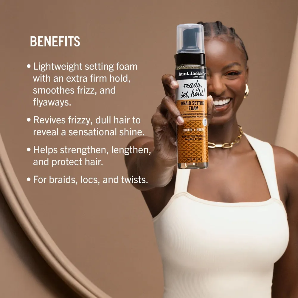 Aunt Jackie's Braid + Twist Braid Setting Foam Ready, Set, Hold! - 8.5oz - Image 5