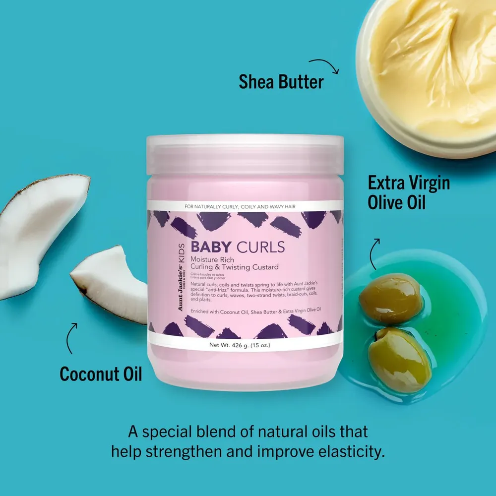 Aunt Jackie's Girls Baby Girl Curls Curling & Twisting Custard – 15 oz - Image 4