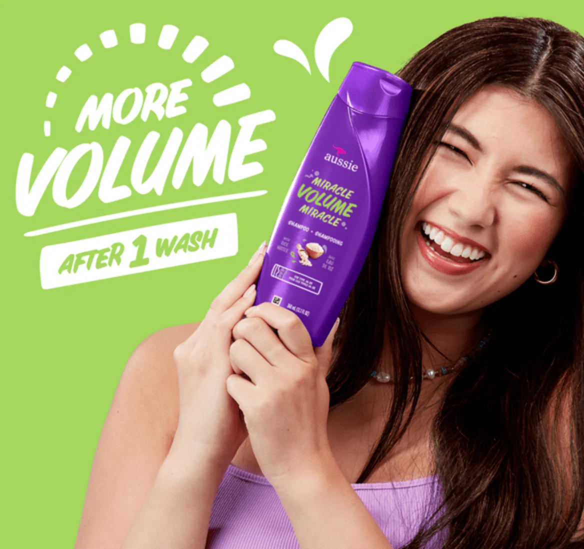 Aussie Miracle Volume Shampoo Rice Water β 12.1oz - Image 3