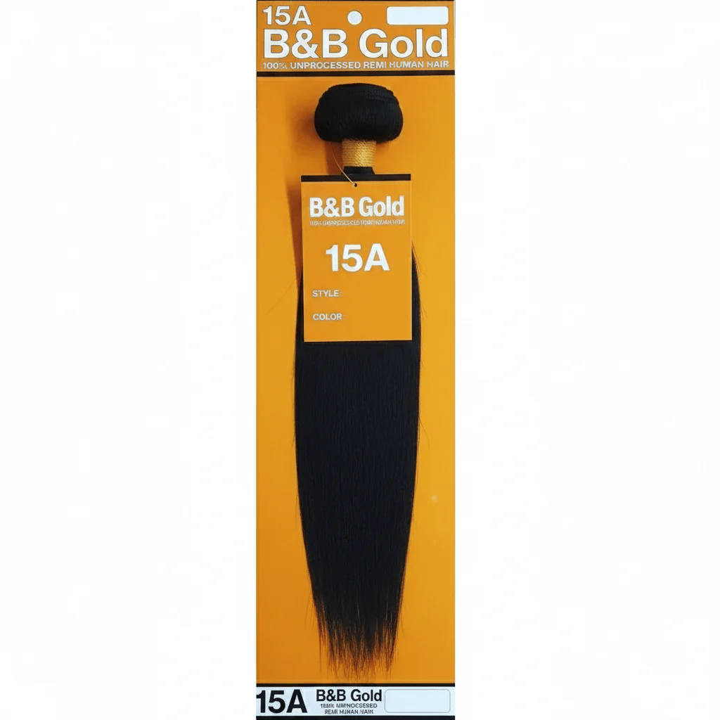 B & B Gold 100% Human Hair 15A Single Bundles - Natural Color