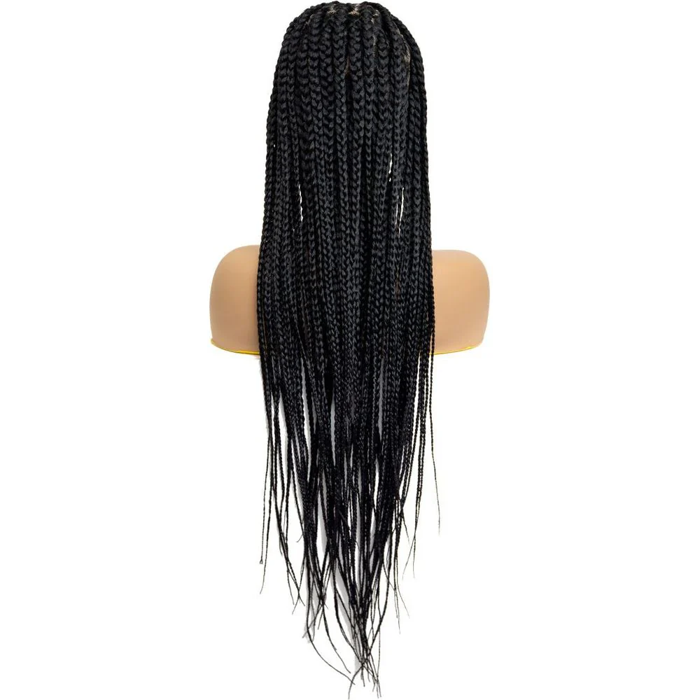 B & B Knotless Synthetic 100% Full HD Lace Wig - Square Box Braid - Image 2
