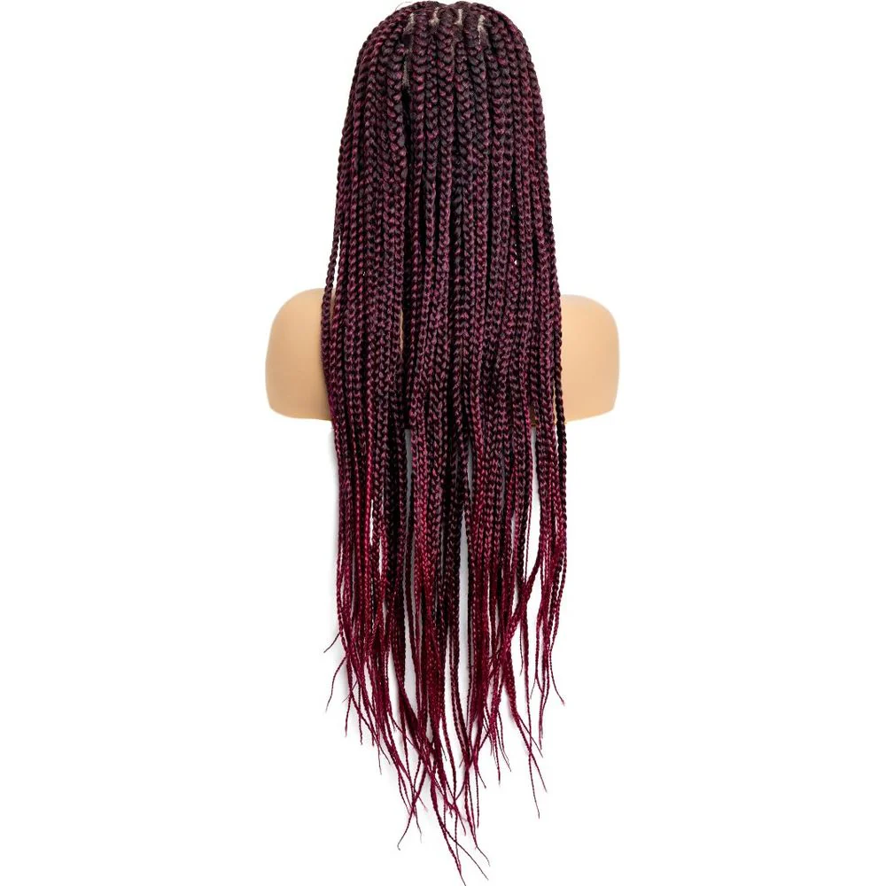 B & B Knotless Synthetic 100% Full HD Lace Wig - Square Box Braid - Image 5