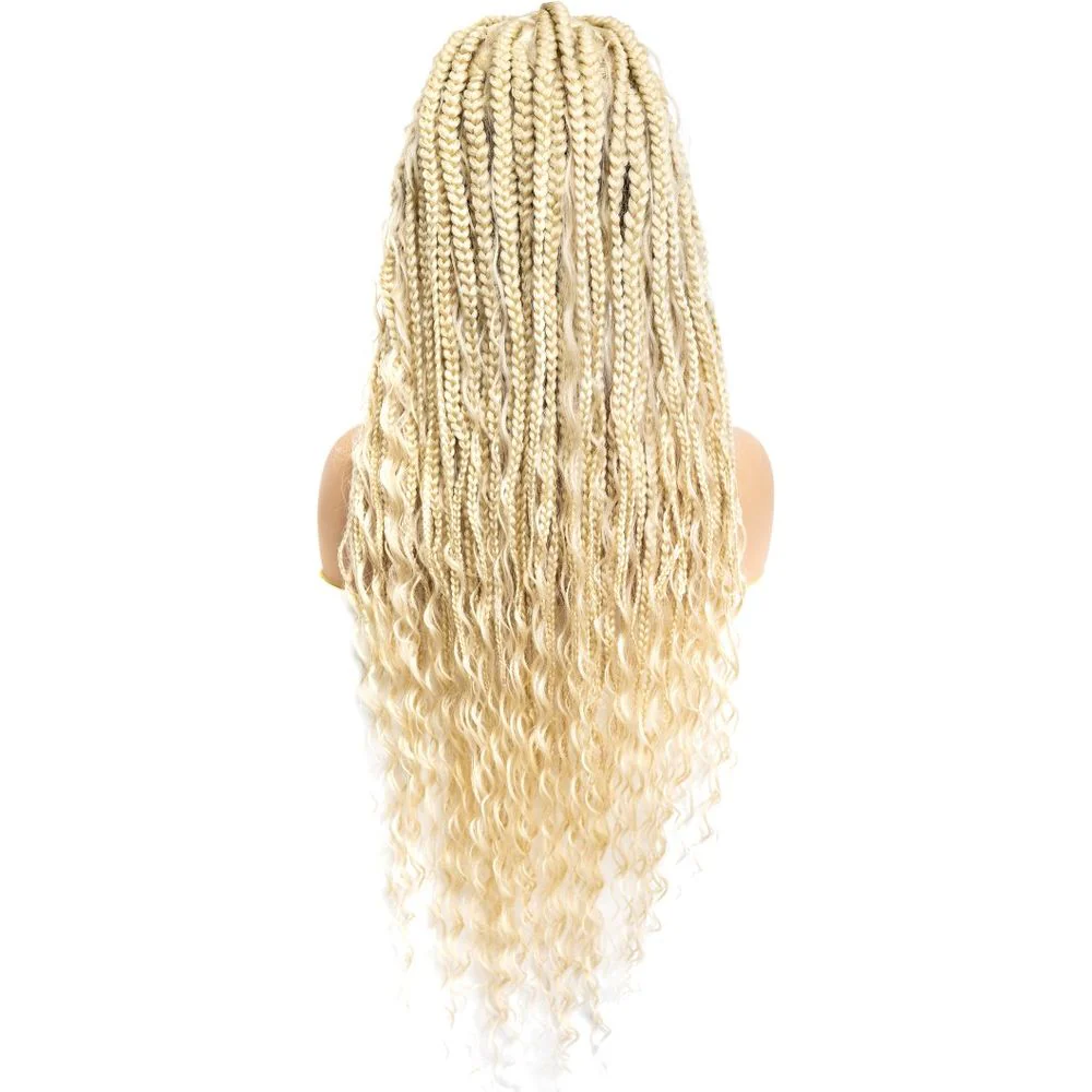 B & B Knotless Synthetic HD Lace Wig - Triangle Bohemian Box Braid 32” - Image 8