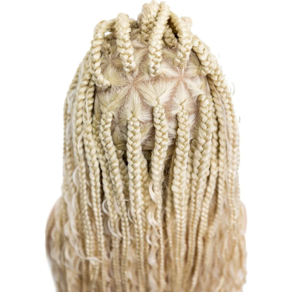 B & B Knotless Synthetic HD Lace Wig - Triangle Bohemian Box Braid 32” - Image 9