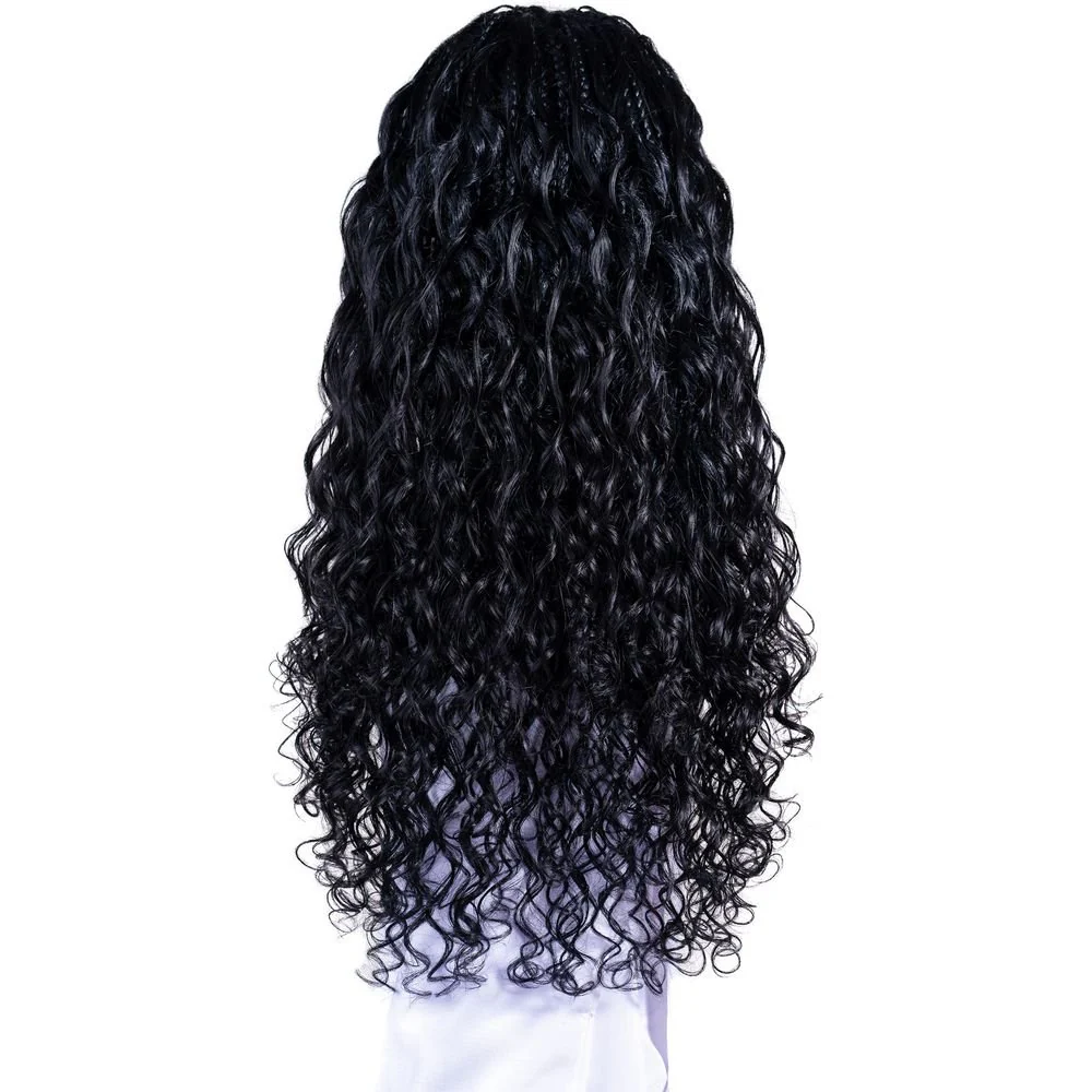 B & B Knotless Synthetic Braided Full Lace Wig - Micro Bohemian Malaysian Wave - Image 2