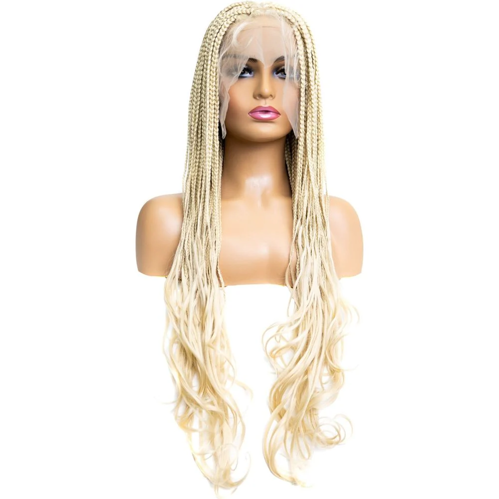 B & B Knotless Synthetic Braided Full Lace Wig - Micro Boho French Curl - Image 12