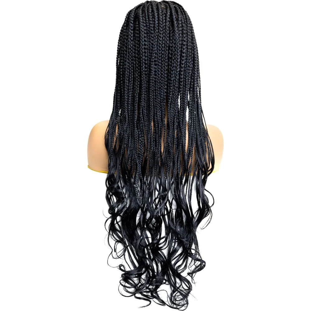 B & B Knotless Synthetic Braided Full Lace Wig - Micro Boho French Curl - Image 16