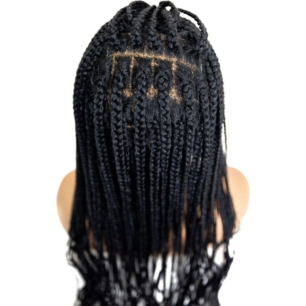 B & B Knotless Synthetic Braided Full Lace Wig - Micro Boho French Curl - Image 4